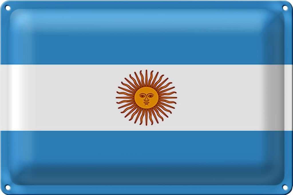 Blechschild Flagge Argentinien 18x12cm Flag of Argentina