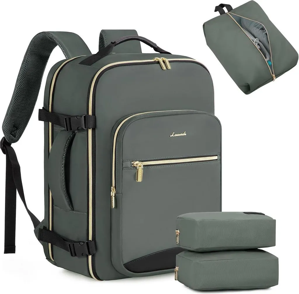 Sac à dos de voyage 40L pour femme, bagage cabine et ordinateur 17"