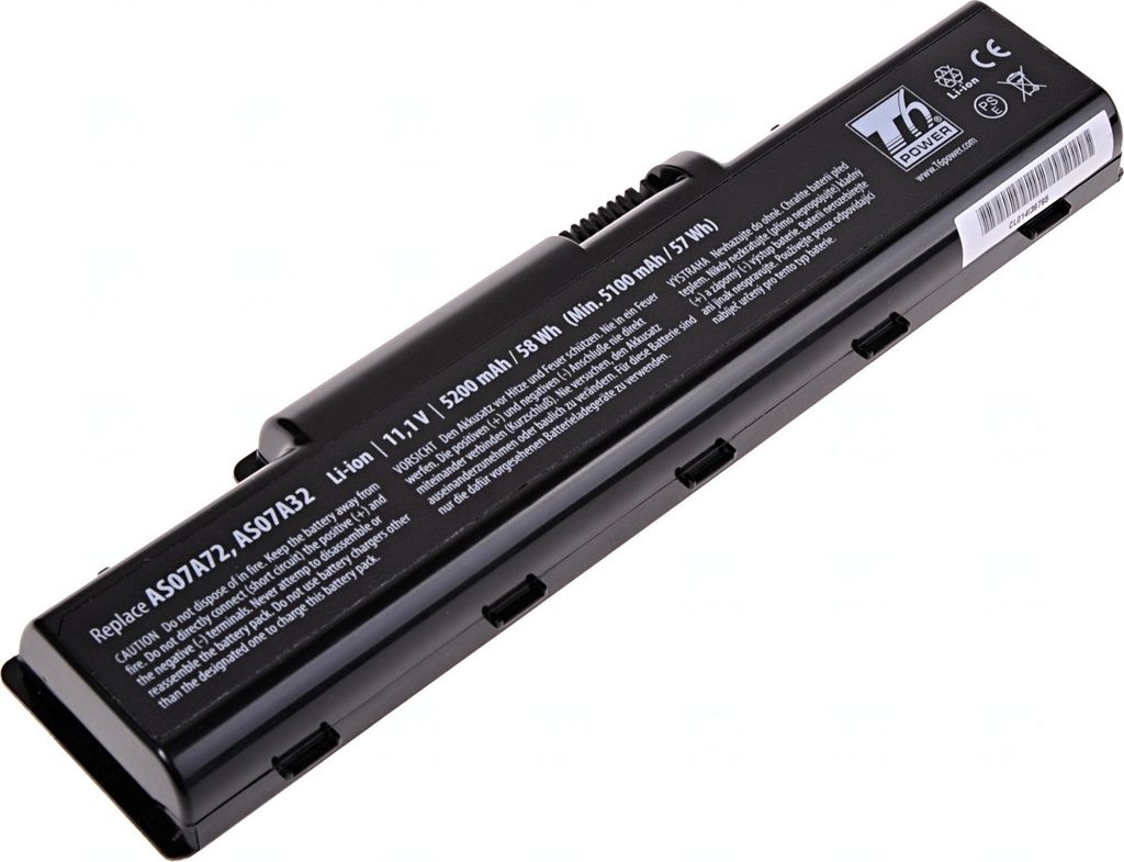 T6 Power Akku für Acer Aspire 5740-13, Li-Ion, 11,1 V, 5200 mAh (58 Wh), schwarz