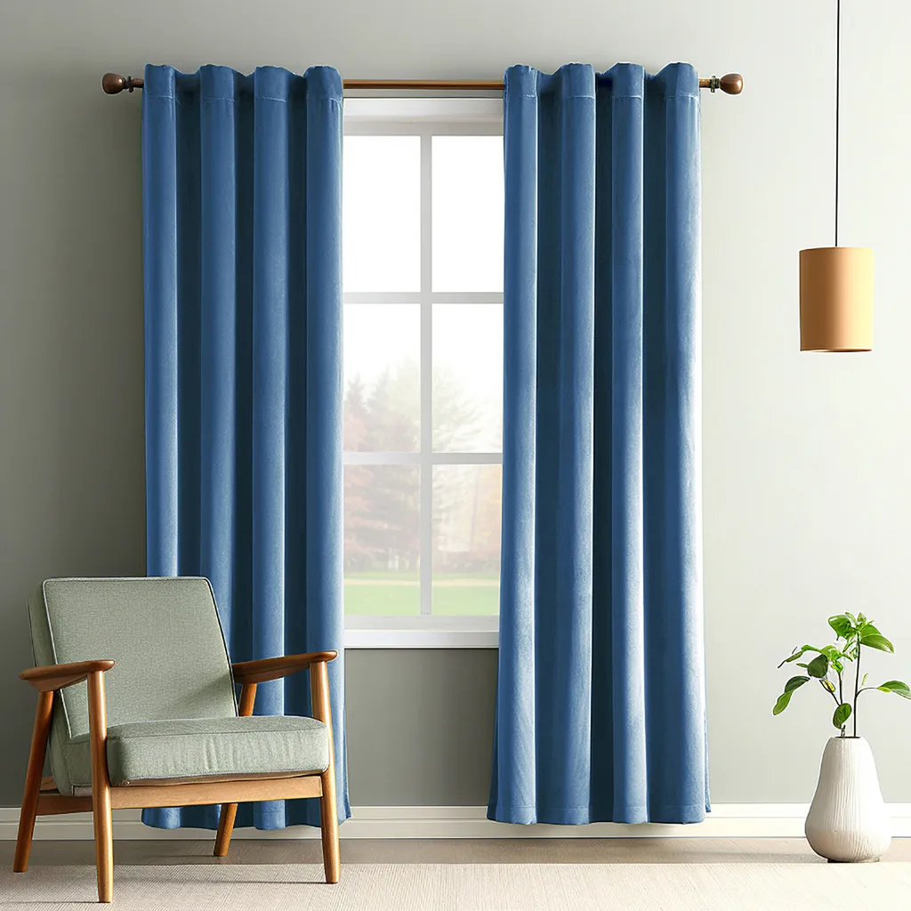 Tende Oscuranti Lussureggianti 132x160 Cm, Blu Navy, Lavabili, 1 Coppia