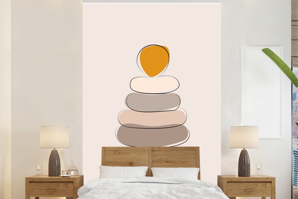 MuchoWow Fototapete für Wohnzimmer oder Schlafzimmer Wandtapete Vinyl Motivtapete Kinderspielzeug - Strichzeichnungen - Pastell - 155x240 cm - T...