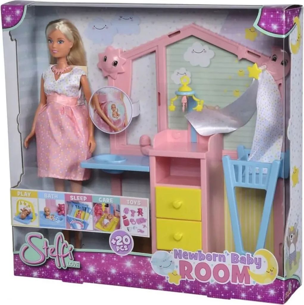 Simba Steffi Love Newborn Baby Room, Schwangere Puppe mit Produktbild 17