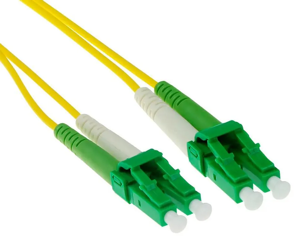 Jarretière Optique Monomode 10m LC/APC-LC/APC OS2 ACT RL2610 Jaune
