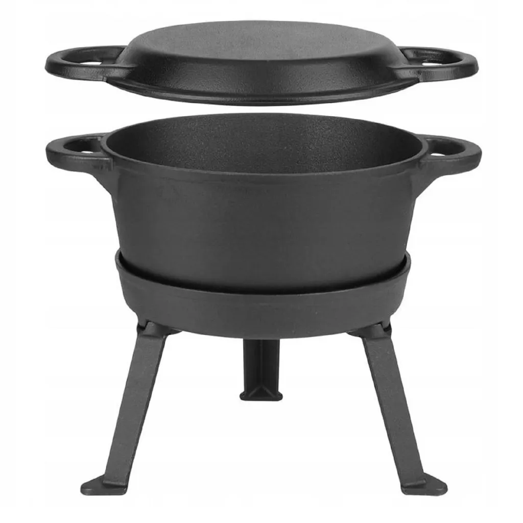 QLS Fonte Dutch Oven 10L 3in1 Braisière Poêle Grill Outdoor Modèle 11401