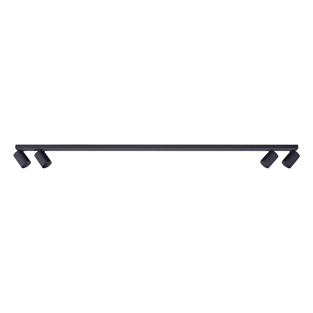 Rampe de spots encastrables noirs MALGA 4 LINE pour plafond moderne IP20