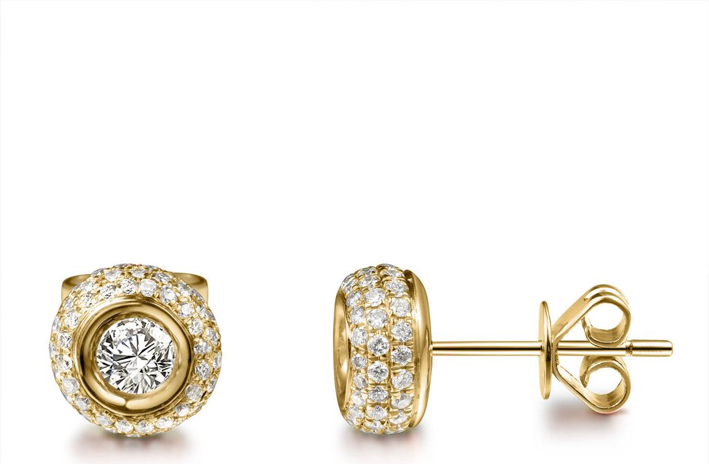 Paar 585er Gelbgold Diamanten Ohrstecker 0,50ct Solitaire Produktbild 