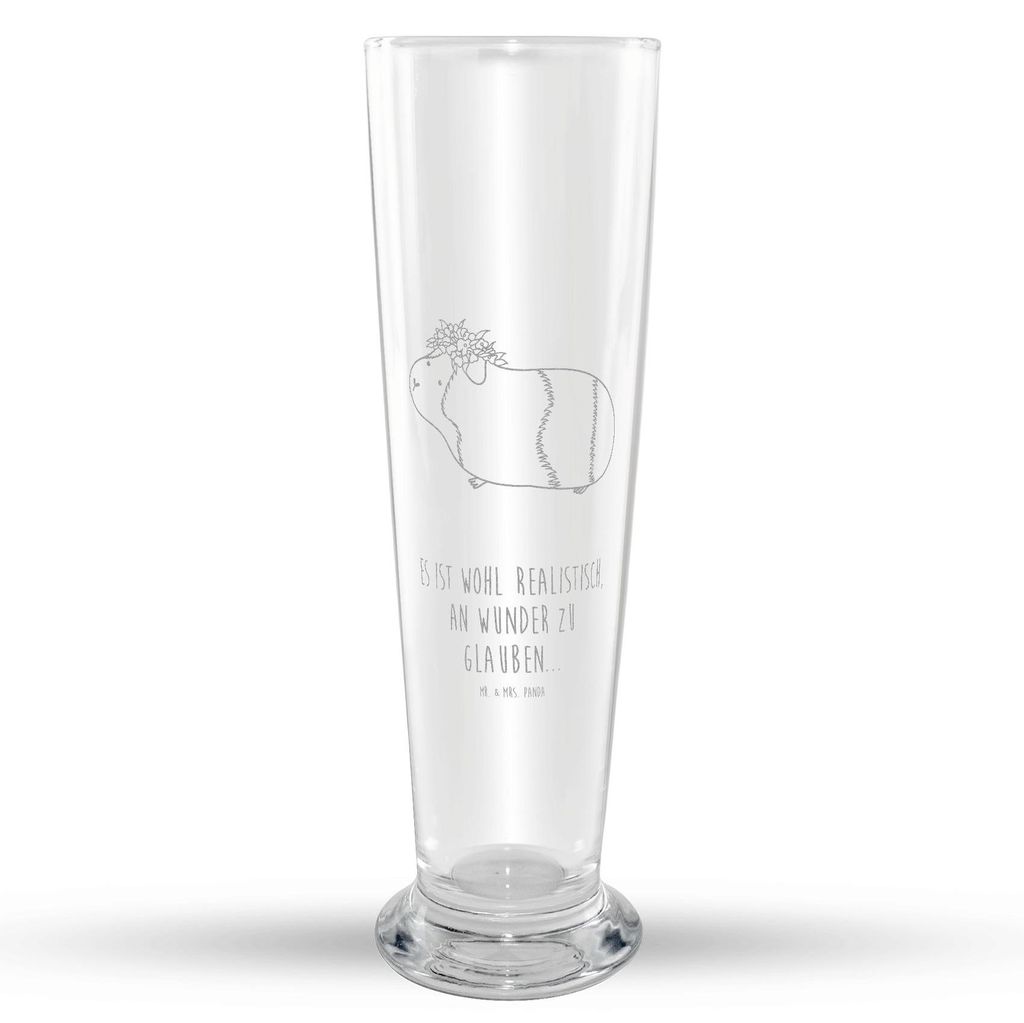 Mr. & Mrs. Panda Bierglas Meerschweinchen Weisheit - Transparent - Geschenk, Wunderland, Weizen Glas, Weißbierglas, Spruch, Bier, Wunder, Mr Mrs W...