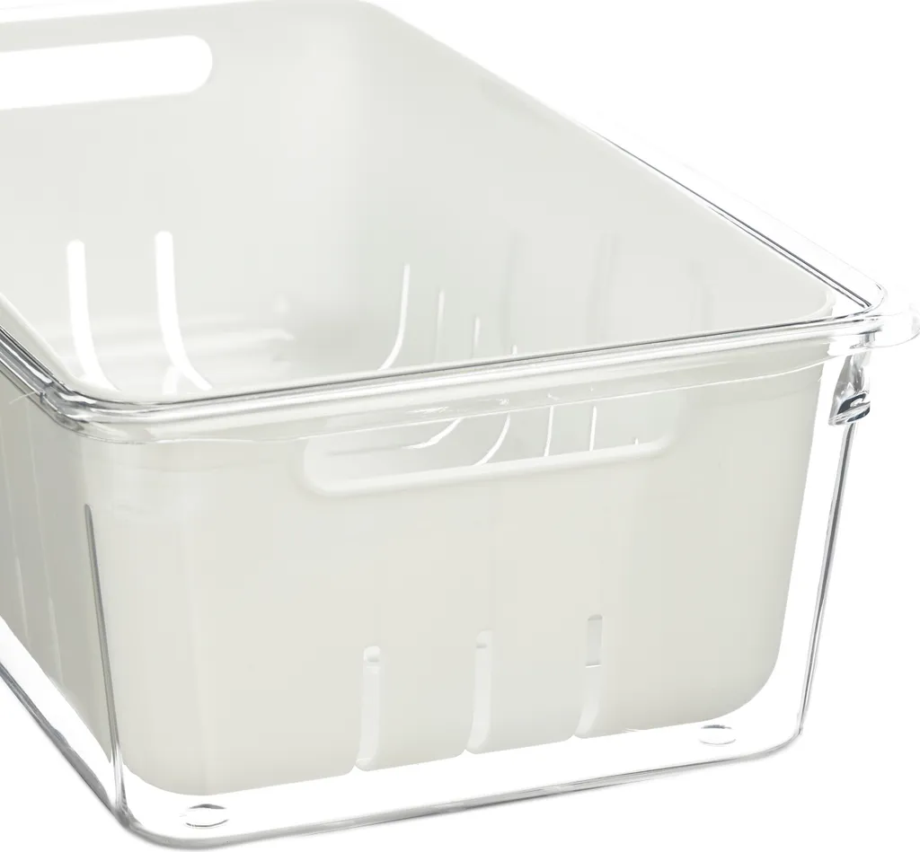 Relaxdays Vassoio Girevole Da 30 Cm Per Frigorifero E Cucina, Organizer Trasparente Con 4 Scomparti E Divisorio Rimovibile