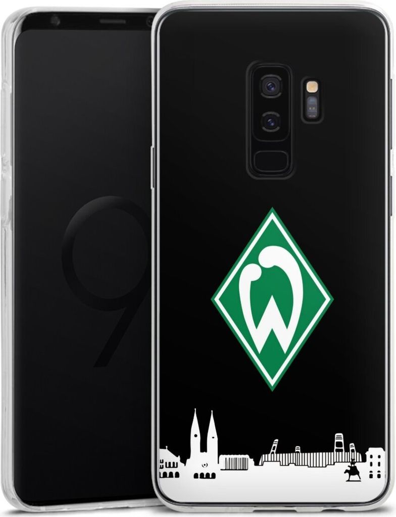 DeinDesign Handyhülle für Samsung Galaxy S9 Plus Silikon Hülle Case Smartphone Schutzhülle Offizielles Lizenzprodukt SV Werder Bremen Skyline