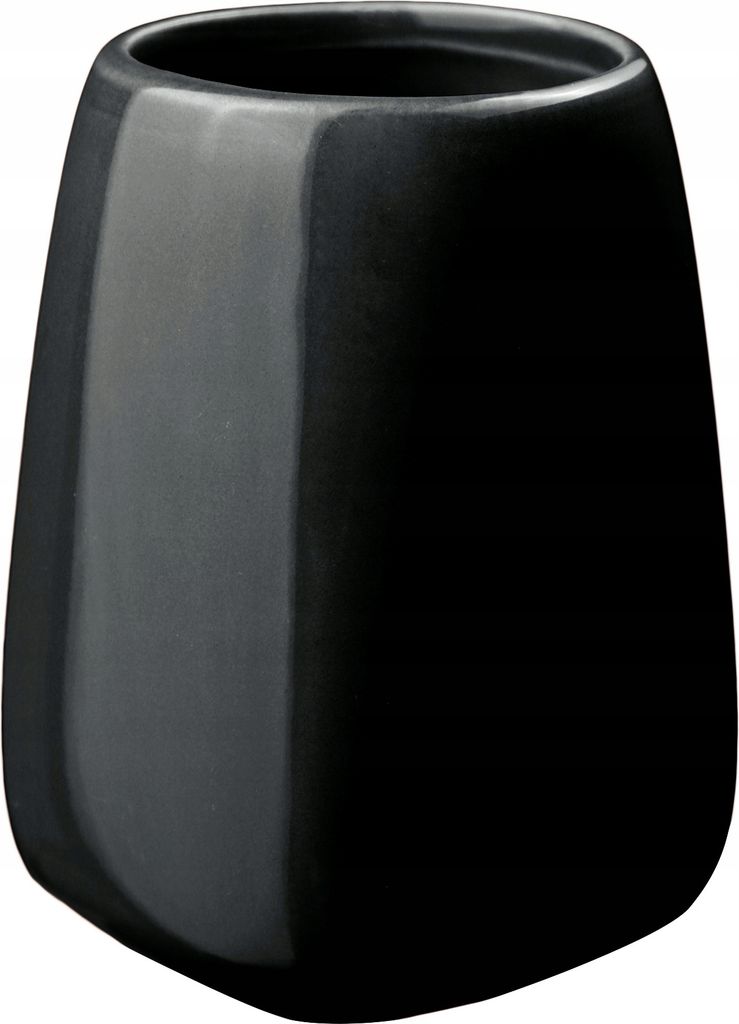 KADAX Zahnputzbecher "Ivo", Becher aus Keramik, Schwarz, Badezimmerbecher, Zahnpastabecher