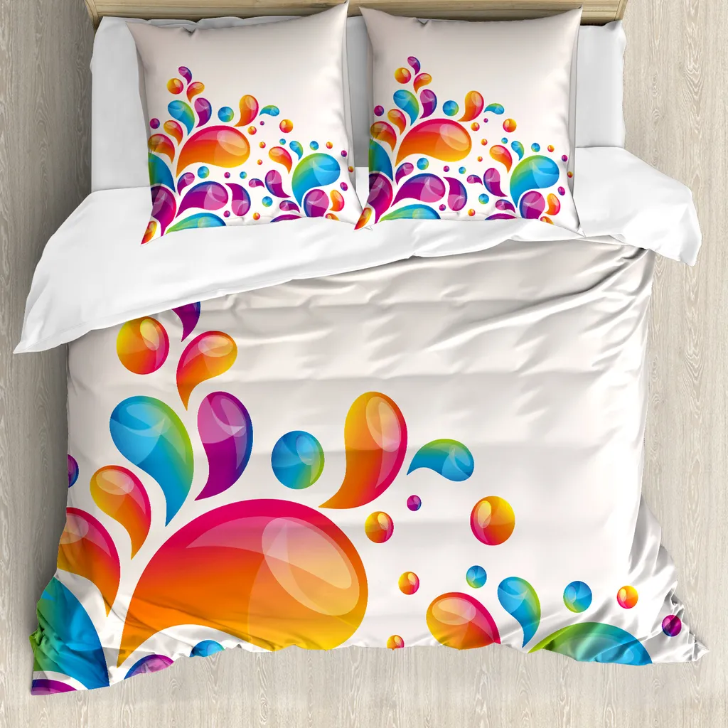 Copripiumino Artistico ABAKUHAUS 155x220 - Gocce Multicolore Astratte