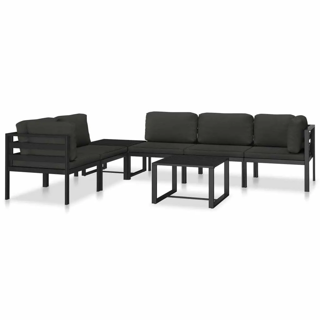 Canapé d'angle modulaire vidaXL en aluminium anthracite avec coussin - 11