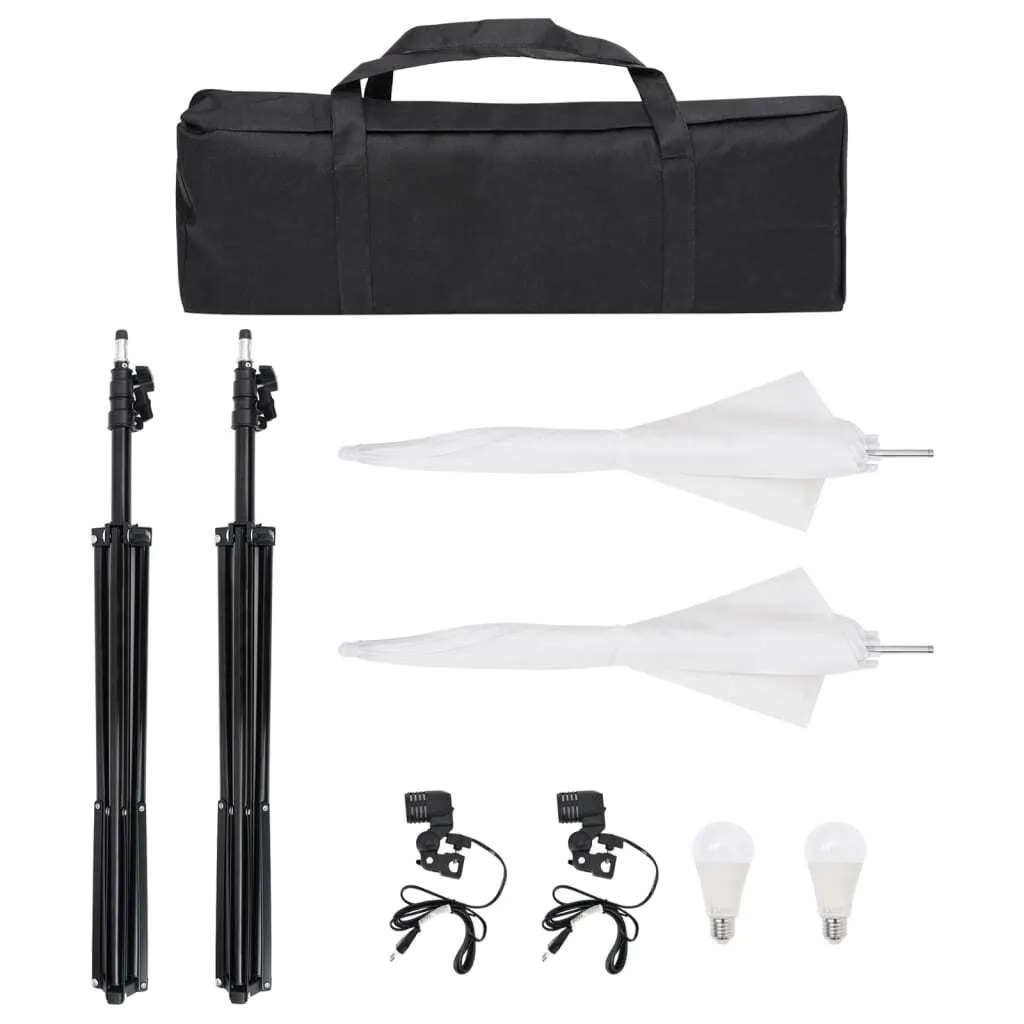 Kit éclairage studio photo LED et arrière-plan 3 couleurs 2x3 mètres