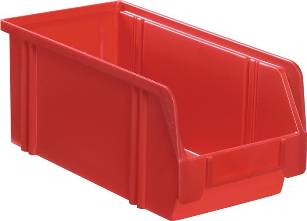 LA KA PE Sichtlagerkasten Größe 2A rot Länge 350 / 300 x Breite 200 x Höhe 200mm aus Polystyrol stapelbar - LK2AOHNE