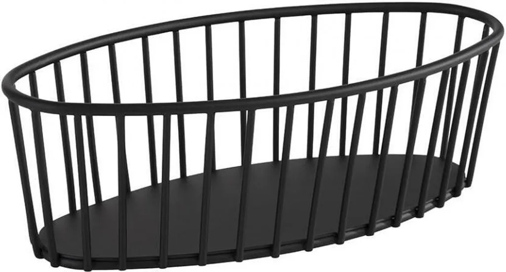 APS Urban Cestino Pane Professionale 21x10cm - Metallo Nero Impilabile