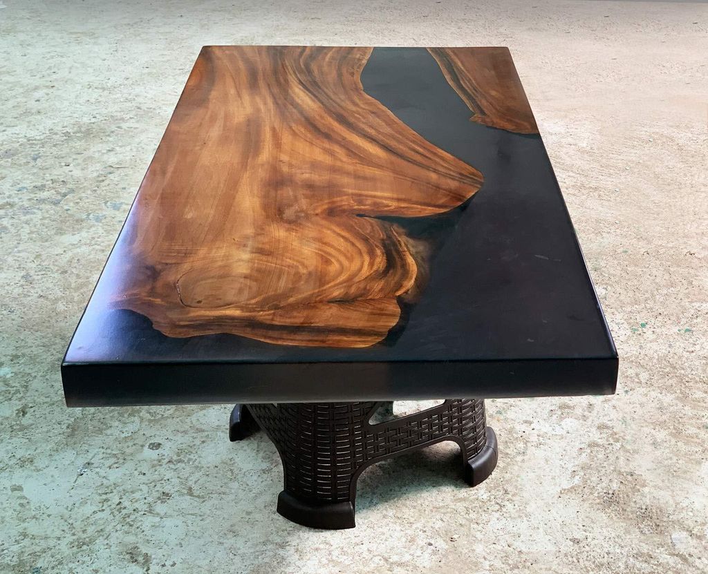 Couchtisch River Table Massiv Tische 100x60 Flusstisch Echtes Holz Epoxidharz