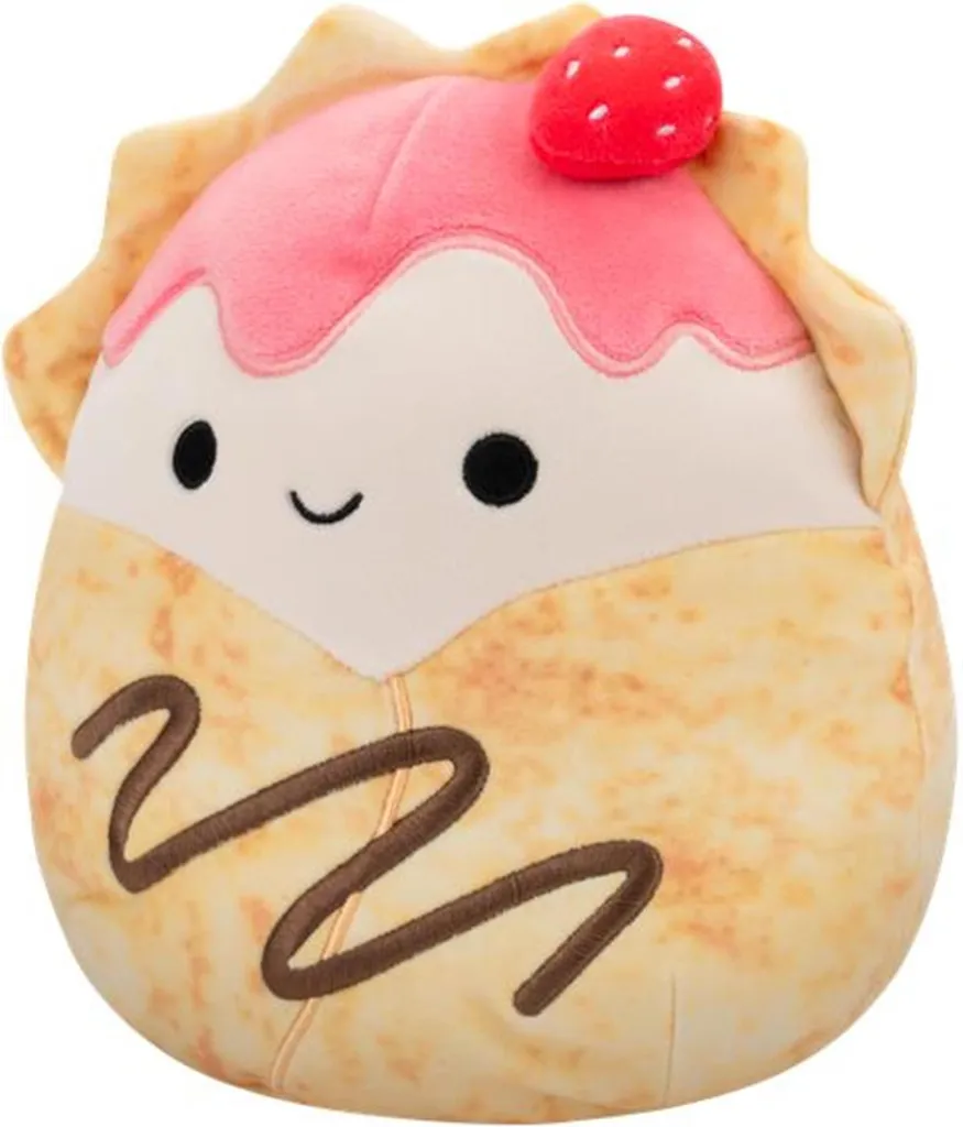 Peluche de Repos Squishmallows Crêpe aux Fraises - Coussin Moelleux Enfant