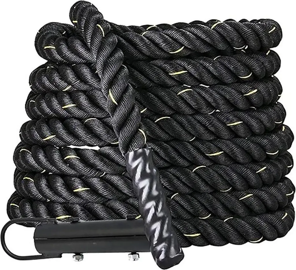 Battle Rope avec fixation 12m Softee Noir : fini les cordes qui glissent