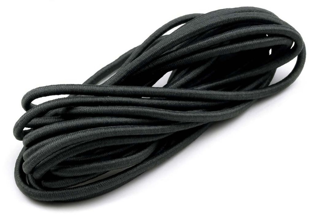 Gummikordel, Gummiband, Gummischnur, Zopfgummi, dunkelgrau