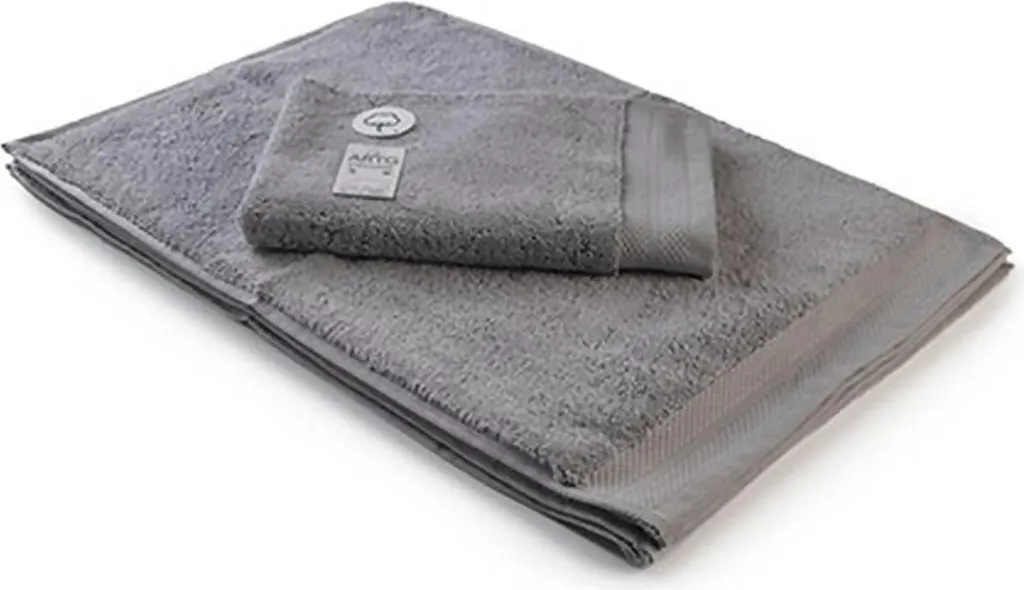 Set Asciugamani Ospiti A&R AR605 Grigio Chiaro Cotone Alta Qualità