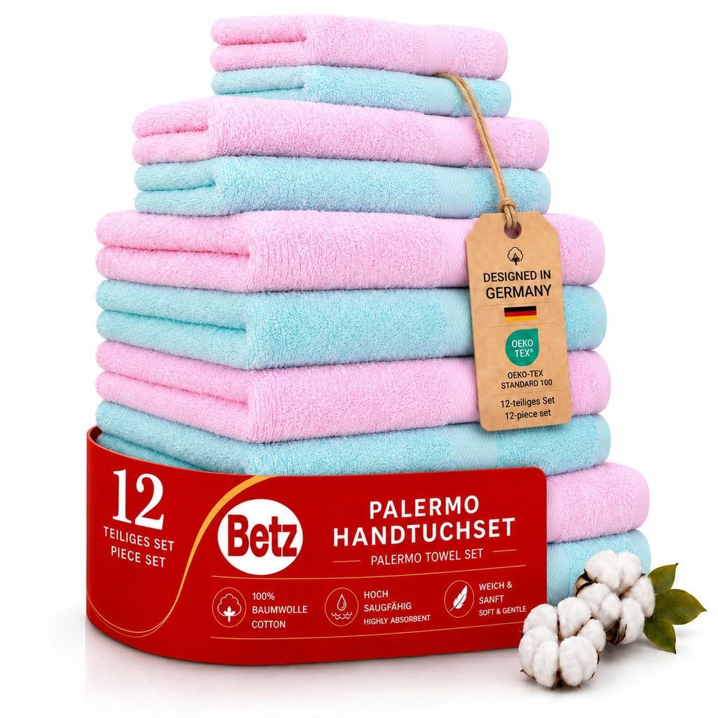 Betz 12-TLG. Handtuch-Set Palermo 100% Baumwolle 2 Produktbild 