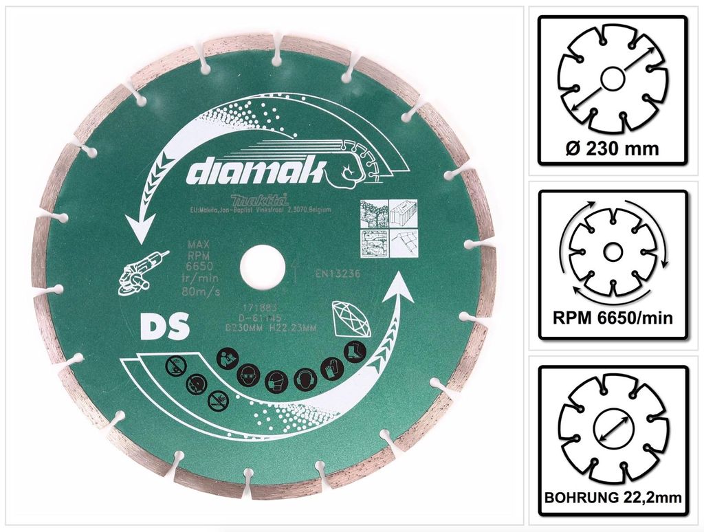 Makita D-61145, Ostrze diamentowe do krawędzi segmentowej, Zdjęcie produktu 