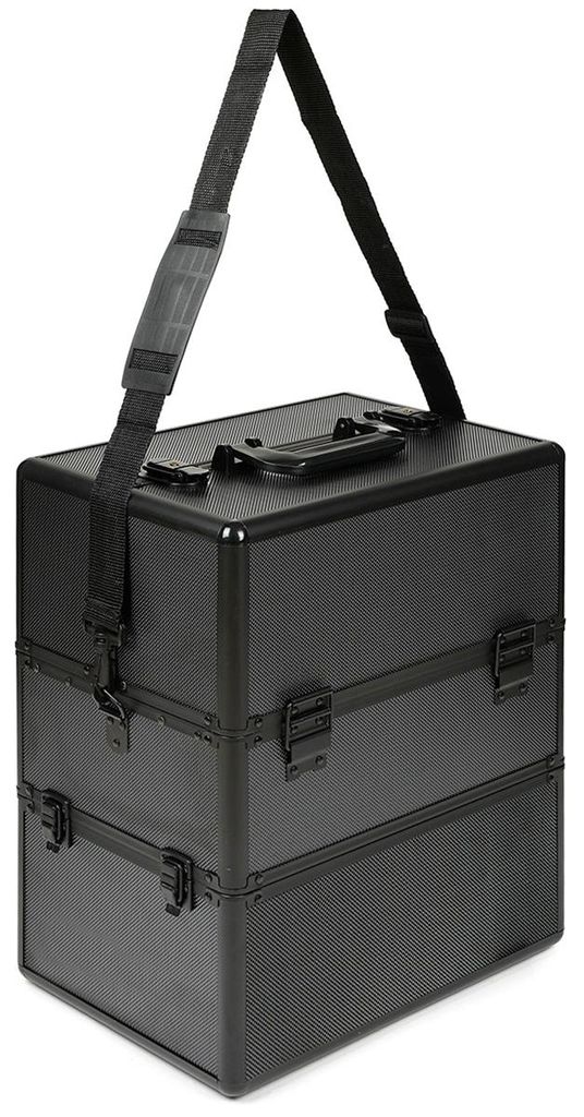 Kosmetikkoffer Schminkkoffer Beauty Case Aluminium Hartschale abschließbar Schwarz