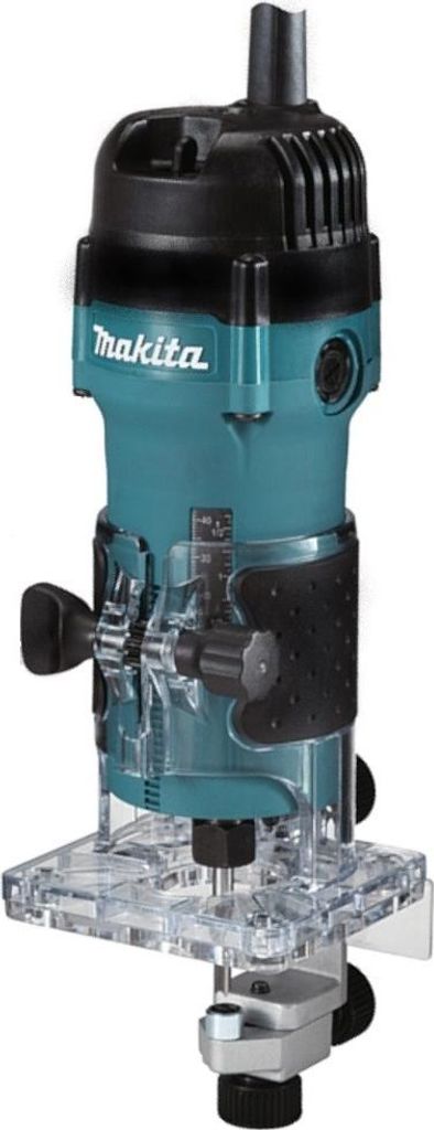 A studio shot of a Makita handheld router.