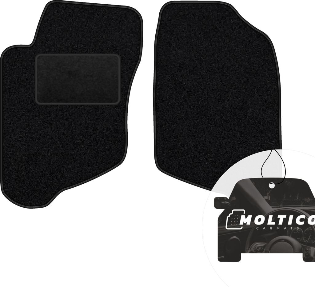 moto-MOLTICO Vorne Fußmatten Auto Velours Autoteppiche Schwarz Automatten Set 2-teilig passend für Toyota Corolla E11 1997-2001