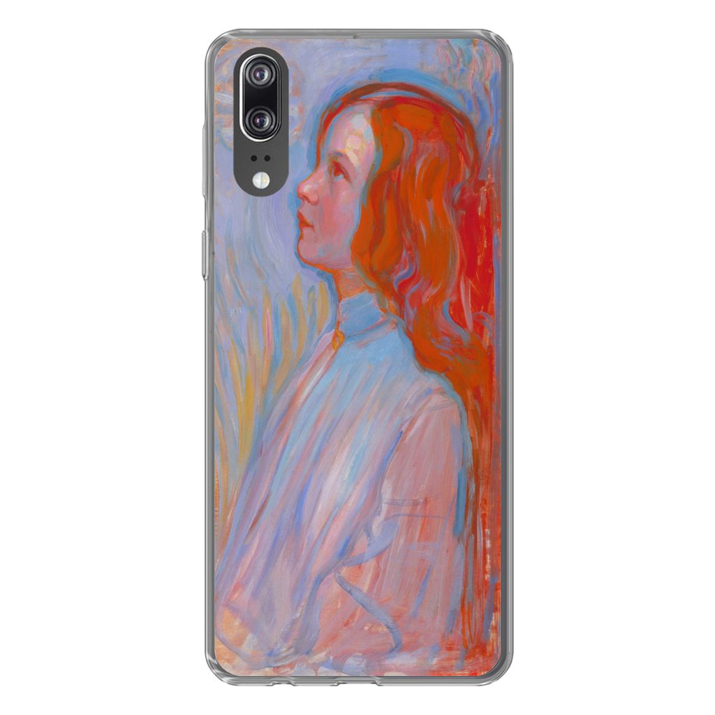 MuchoWow Handyhülle Schutzhülle Hülle für Huawei P20 Hingabe - Piet Mondrian Silikon Softcase Handy Hülle - Hardcover