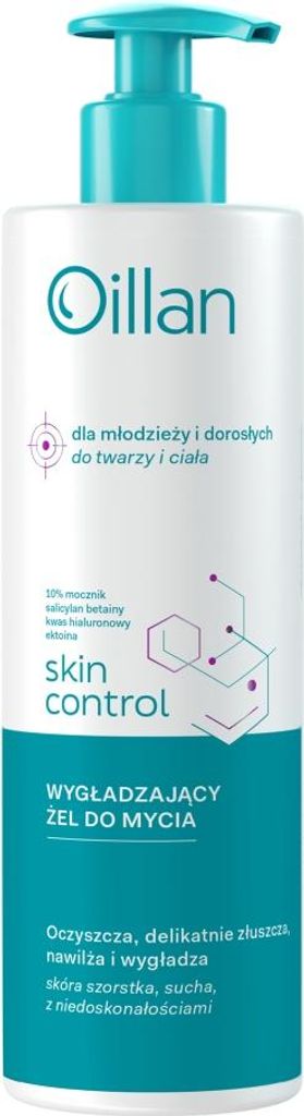 Oillan Skin Control Wygładzający żel do mycia ciała i twarzy z 10% mocznikiem, 400 ml