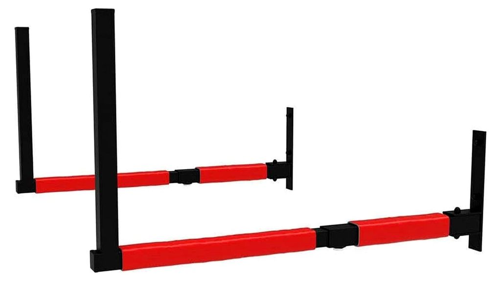 Verstellbare Wandhalterung für Dachboxen 33-57cm aus Stahl mit Polsterung für die Garage