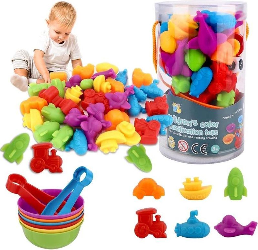 Sortierer Lernen Farben Zählen Montessori Fahrzeuge Greifen Figuren Tube