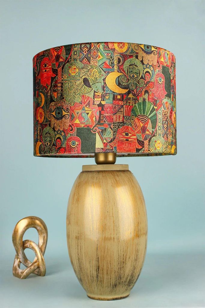 Opviq, BK078, Tischlampe, Mehrfarbig, Baumwolle, 30 x 50 cm