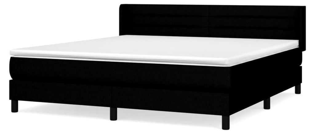 Boxspringbett mit Matratze Schwarz 160x200 cm Stoff Polsterbett