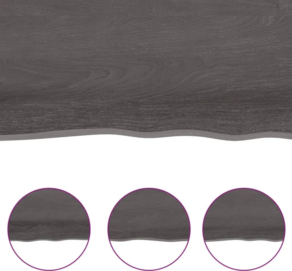Piano Tavolo Rovere Massiccio 140x50 cm Marrone Scuro | Vero Legno - 4