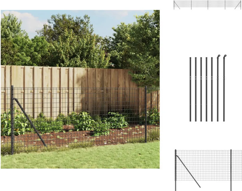 Recinzione Design Antracite 0,8x10 m vidaXL - Rete Maglia Catena