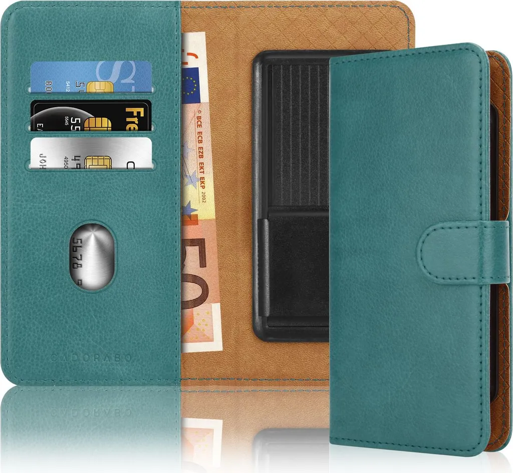 Cadorabo Cover Lenovo P2 Turchese | Custodia 360° Flip Libro Finto Cuoio