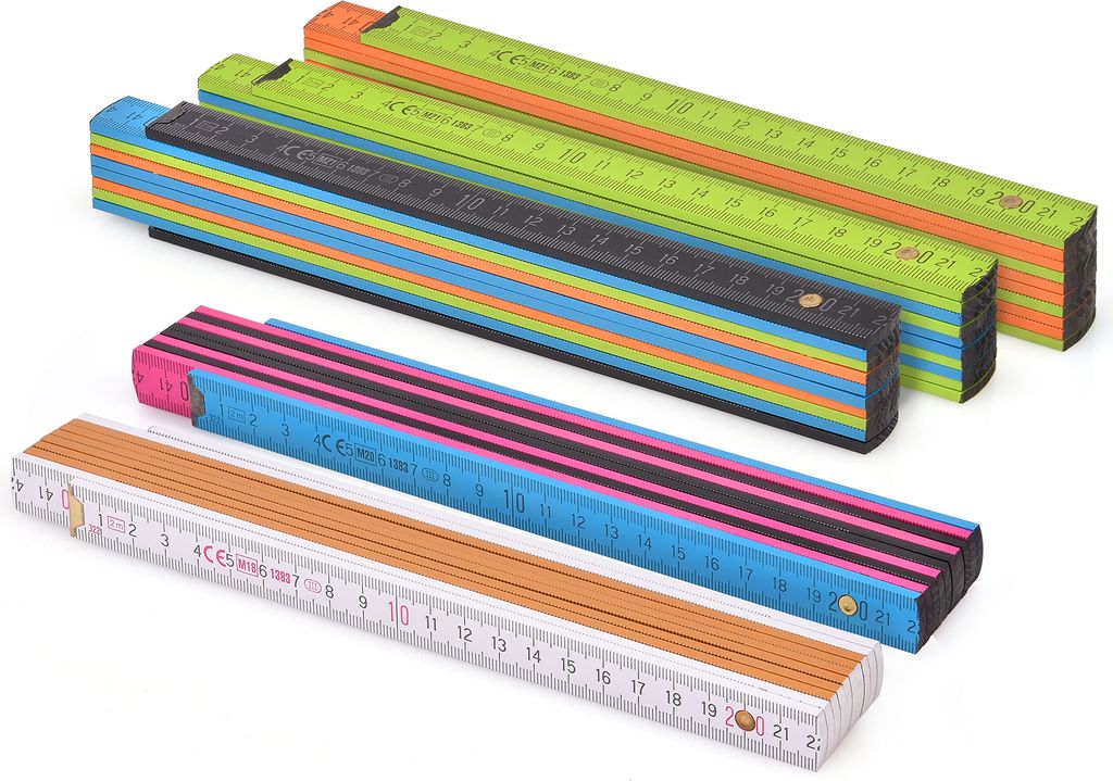Zollstock Metrie Block 52 - 2m farbig mix 5 stück mix Farbe