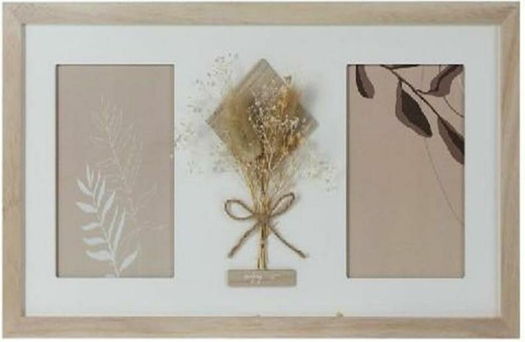 Fotorahmen DKD Home Decor 39 x 1,2 x 22 cm Kristall natürlich Weiß Shabby Chic
