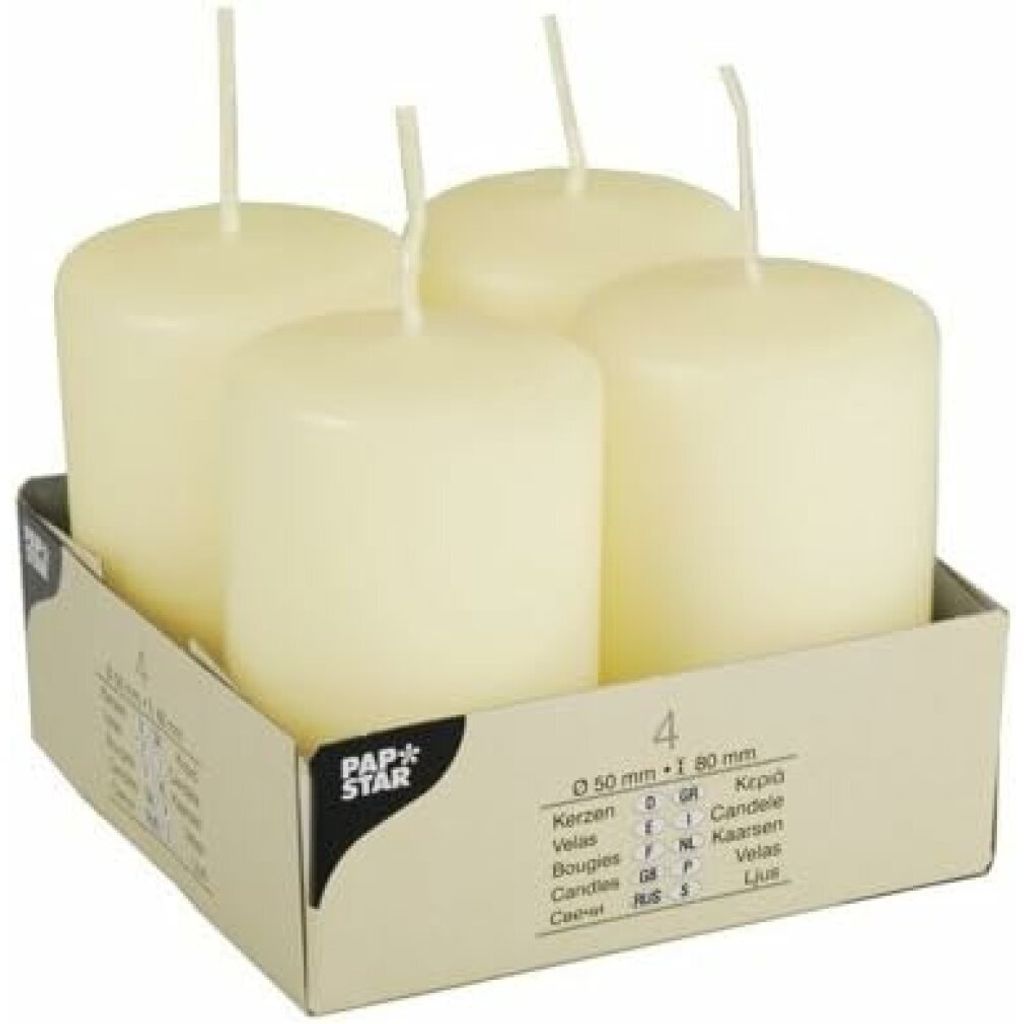 PAPSTAR 15361 Papstar Kerzen elfenbein 4St Immagine del prodotto 