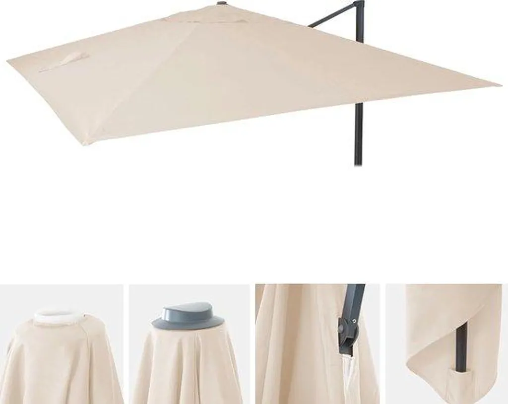 Toile de rechange parasol 3x4m anti-UV et imperméable qualité professionnelle