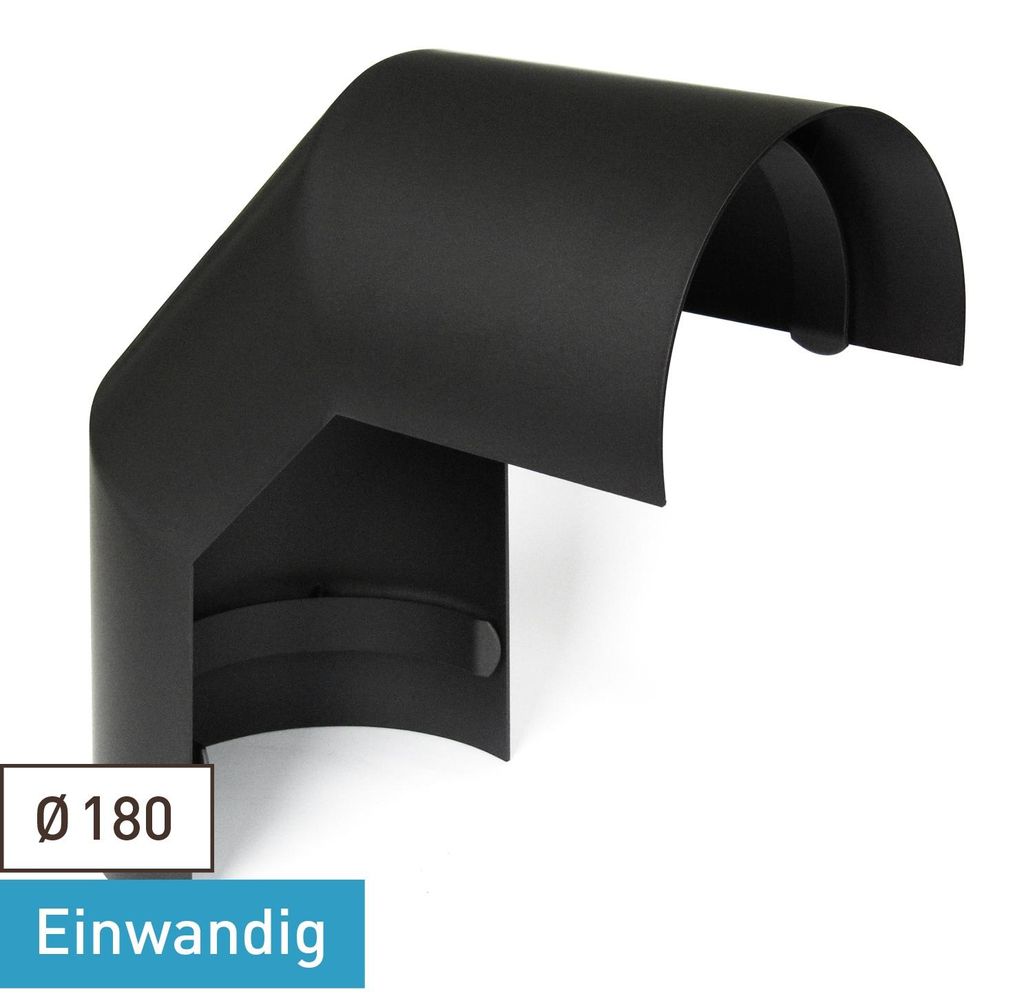 Raik Basic Thermoschild 180mm schwarz für 3teiligen Bogen 90° für Rauchrohr / Ofenrohr