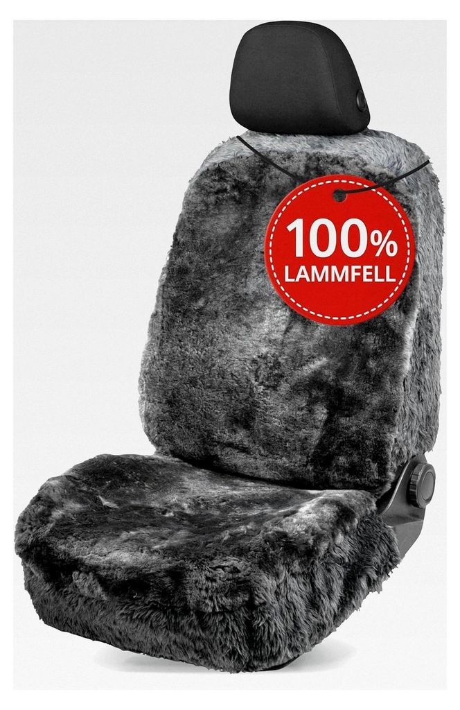 Lammfell Autositzbezug Mona, 100% Lammfell für Vordersitze, anthrazit