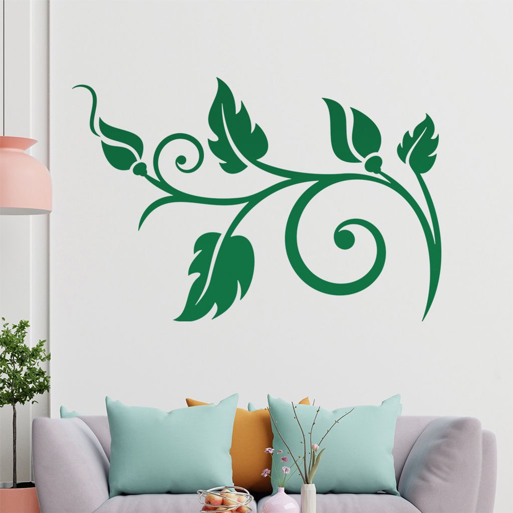 Blume - Linien Wandtattoo in 6 Größen - Wandaufkleber Wall Sticker - Dekoration, Küche, Wohnzimmer, Schlafzimmer, Badezimmer