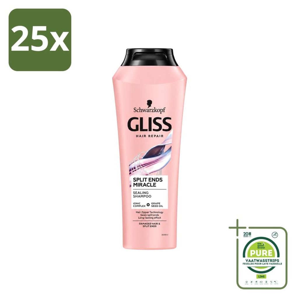25 x Schwarzkopf Gliss Shampoo voor beschadigd haar, "Split Productafbeelding 