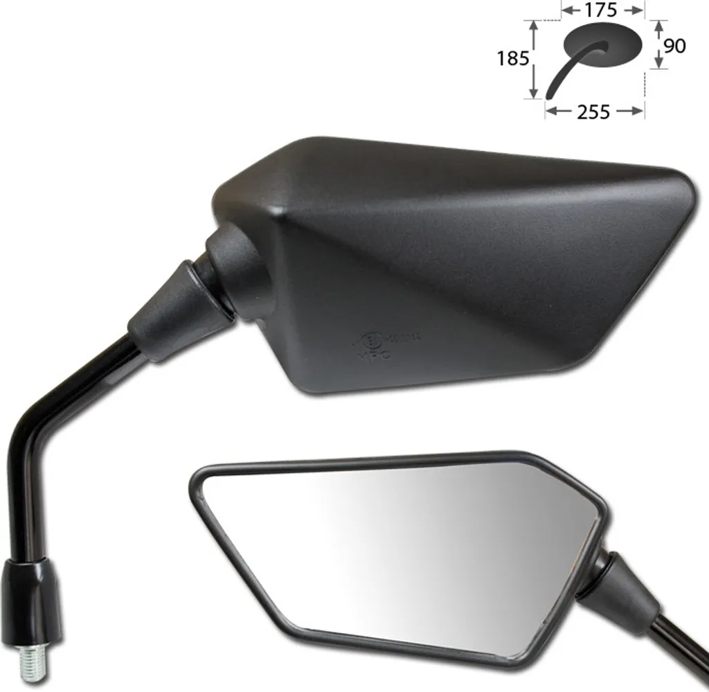 Rétroviseur universel D-TrackerX noir pour moto et scooter sportif