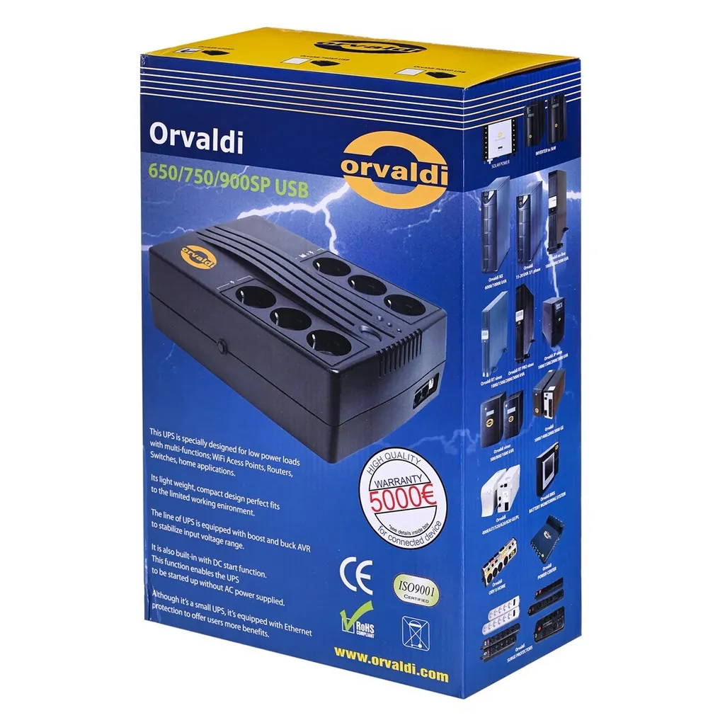 Onduleur Orvaldi 1090SP UPS Line-Interactive 0.9 kVA 540W Noir - 7