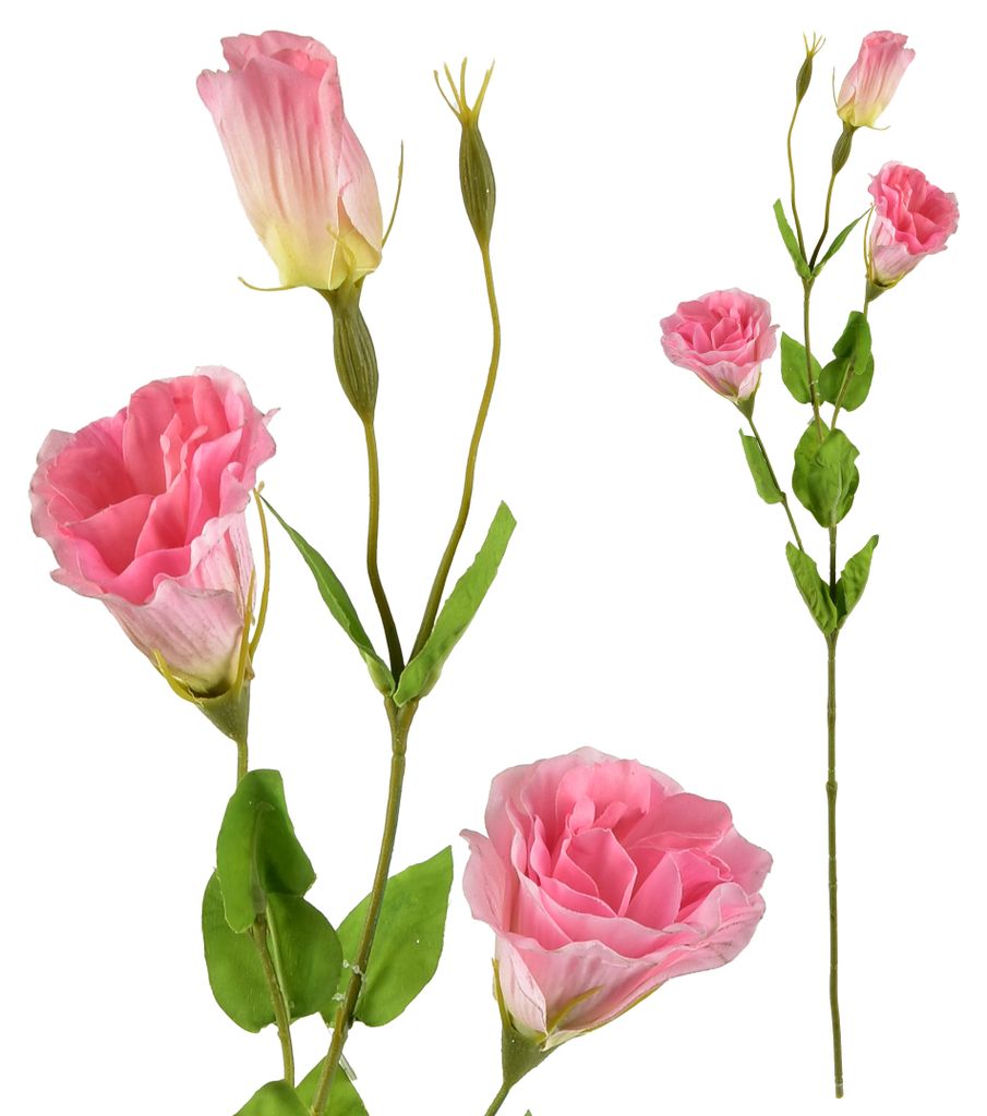 Kunstblumen-Zweig Kunststoff Mondex Viridis Eustoma 70 cm Mehrfarbig 1 Stück