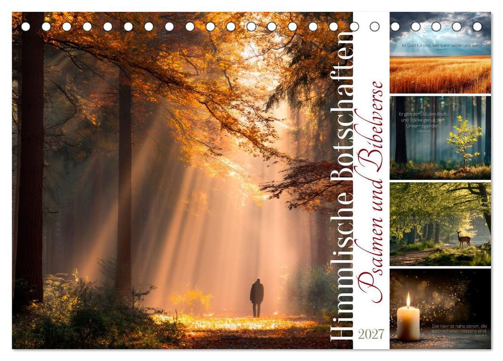 Psalmen und Bibelverse - Himmlische Botschaften (Tischkalender 2027 DIN A5 quer), CALVENDO Monatskalender